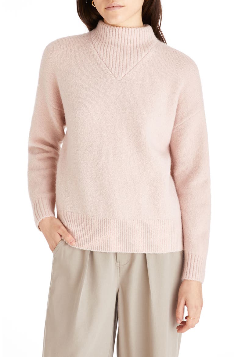 Dillon Mock Neck Pullover Sweater, Main, color, HTHR QUARTZ