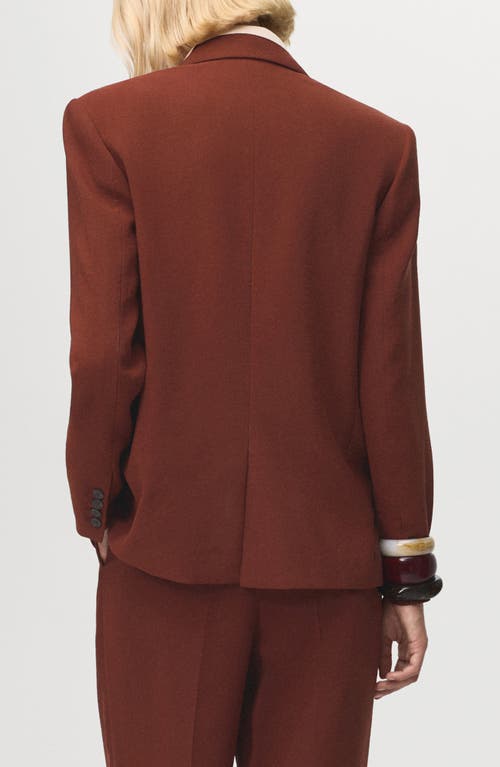 Mango One-button Suit Blazer In Animal Print