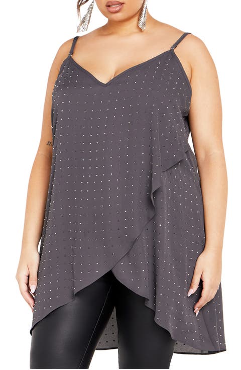Stud High/Low Camisole (Plus)