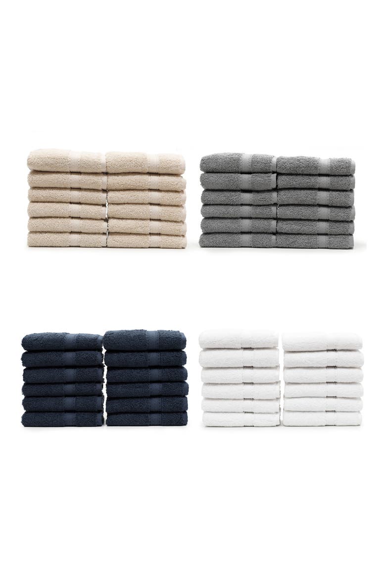 100% Turkish Cotton Sinemis Terry Washcloths - Set of 12, Alternate, color, NAVY