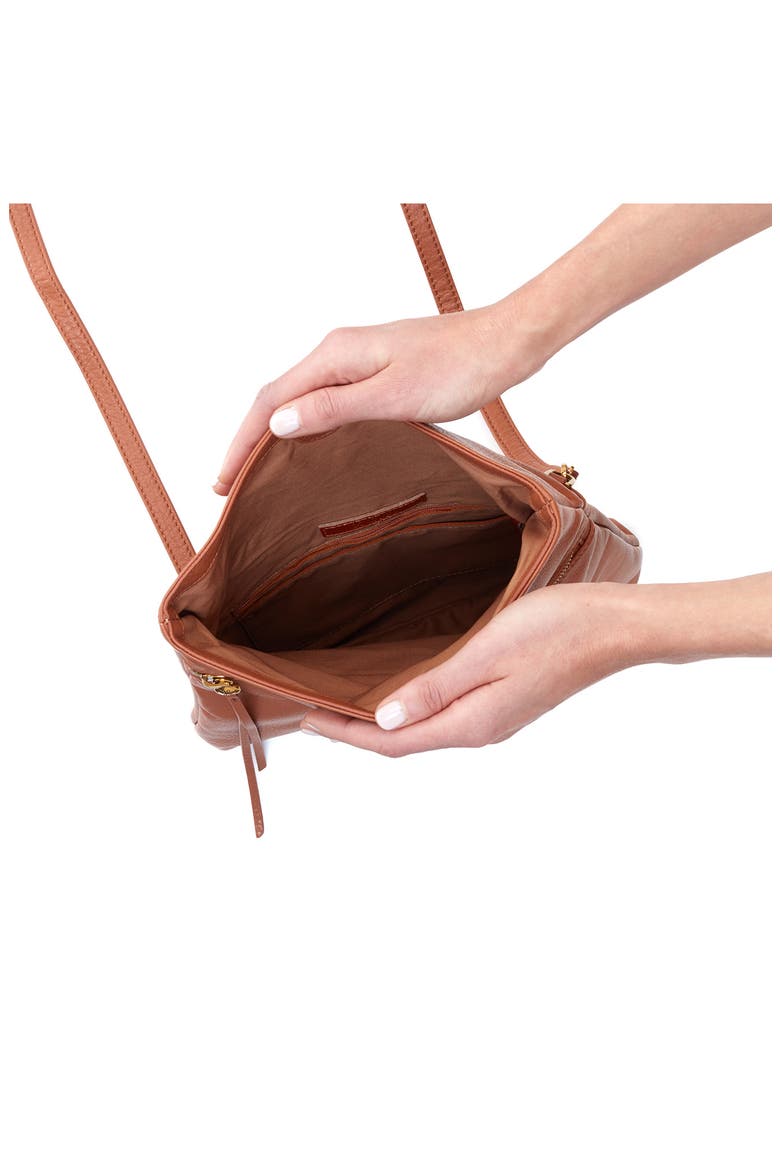 Draft Leather Crossbody Bag, Alternate, color, CASHEW