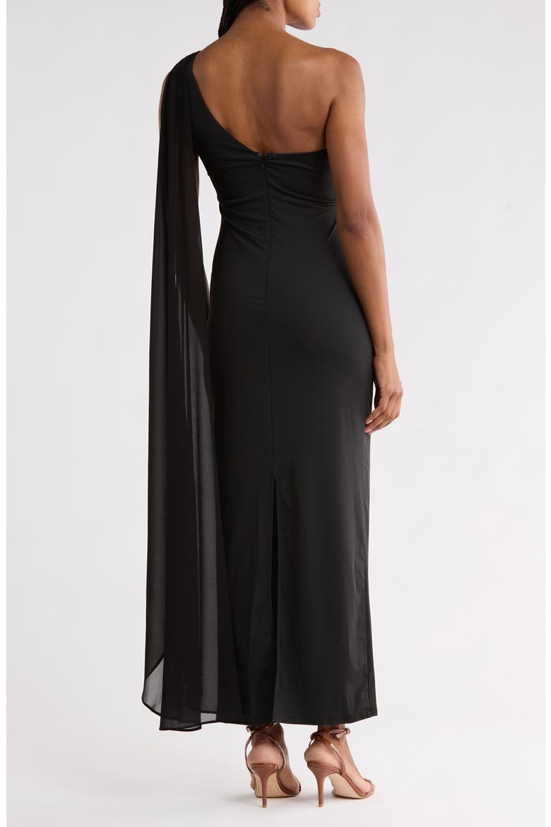 Murray One-Shoulder Maxi Dress, Alternate, color, BLACK