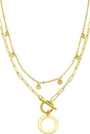 Adornia Initial Pendant Layered Chain Necklace