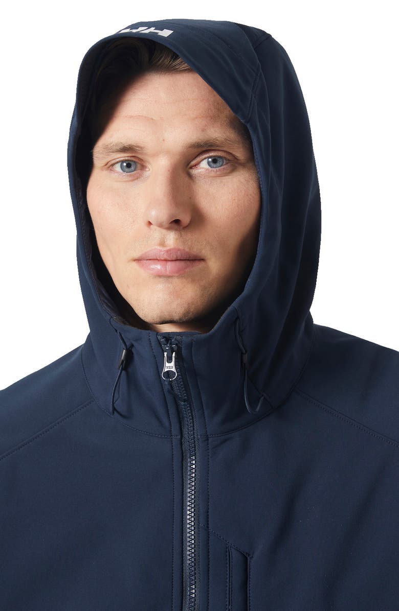 Helly Hansen Paramount Water Resistant Hooded Softshell Jacket, Alternate, color, Navy