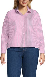 Lands' End No Iron Boxy Cropped Shirt