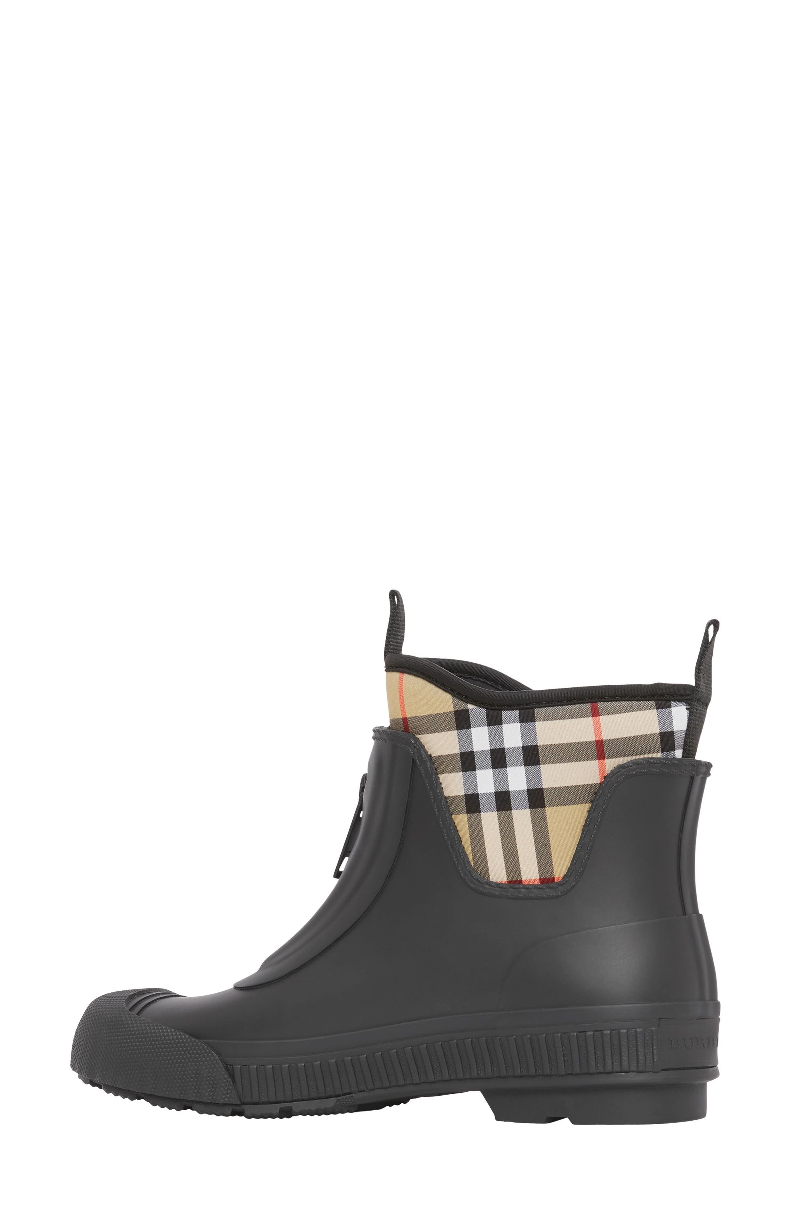 Burberry Flinton Check Waterproof Rain Boot, Alternate, color, 