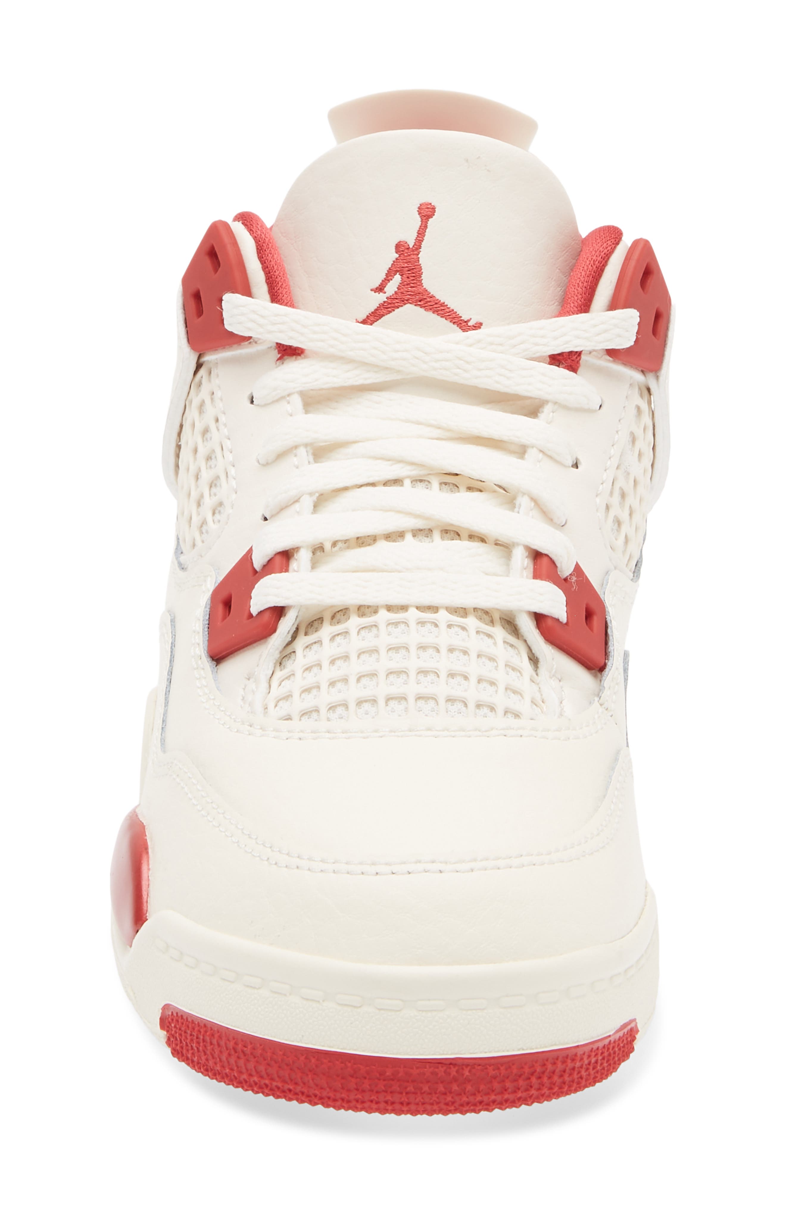Kids' Jordan 4 Retro Sneaker, Alternate, color, PALE IVORY/ SIERRA RED