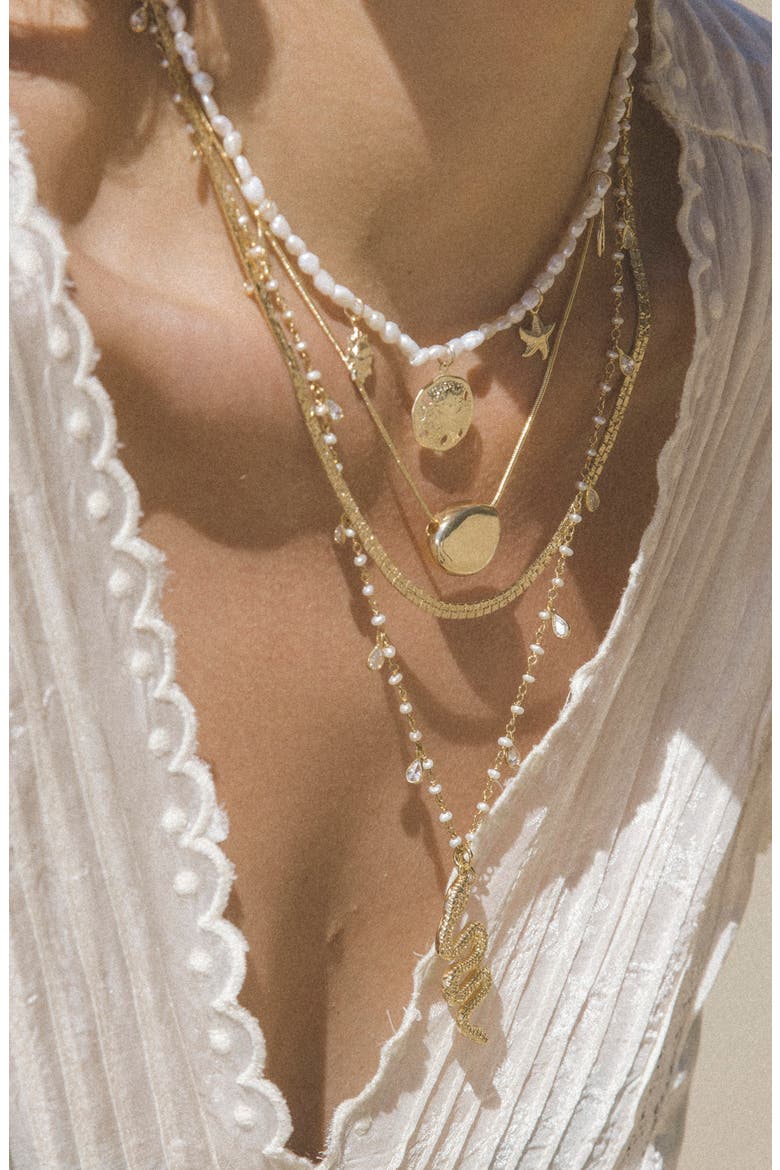 Angelo Deco 24k Gold Plate Necklace, Alternate, color, GOLD
