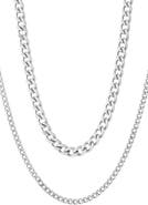 Adornia Men's Set of 2 Water Resistant Curb Chain Necklaces