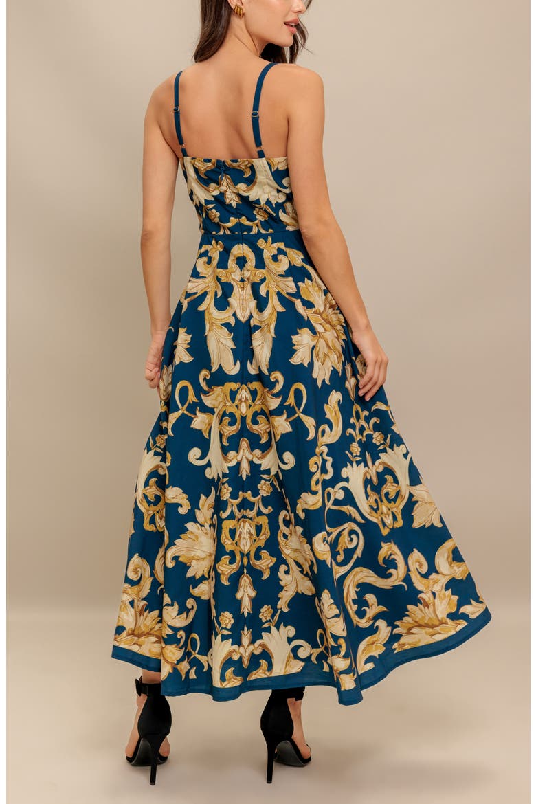Square Neck Midi Dress, Alternate, color, BLUE