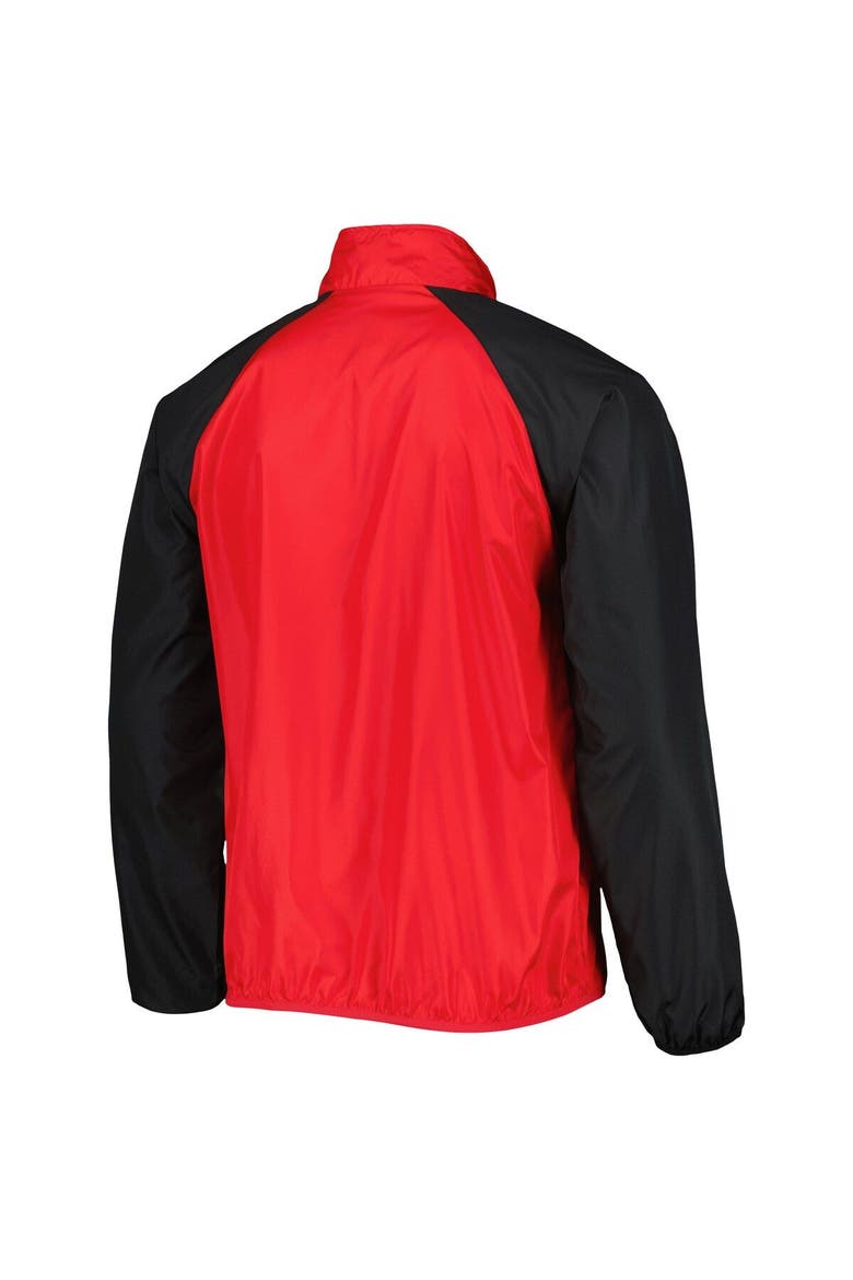Men's G-III Sports by Carl Banks Scarlet/Black Nebraska Huskers Point Guard Raglan Half-Zip Jacket, Alternate, color, Scarlet