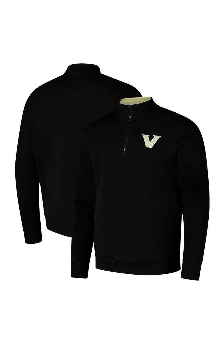 COLOSSEUM Men's Colosseum Black Vanderbilt Commodores Tortugas Quarter-Zip Sweatshirt, Main, color, Black