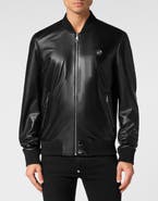 PHILIPP PLEIN Leather Bomber Men