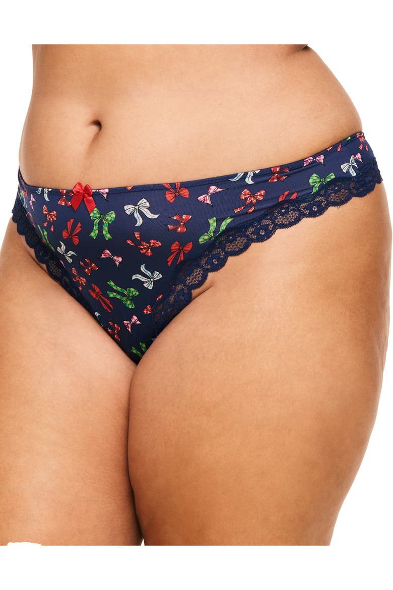 Nare Thong Panties, Main, color, Novelty blue