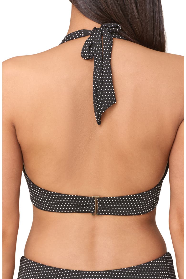 The Majorca Halter Bikini Top, Alternate, color, BLACK DOT