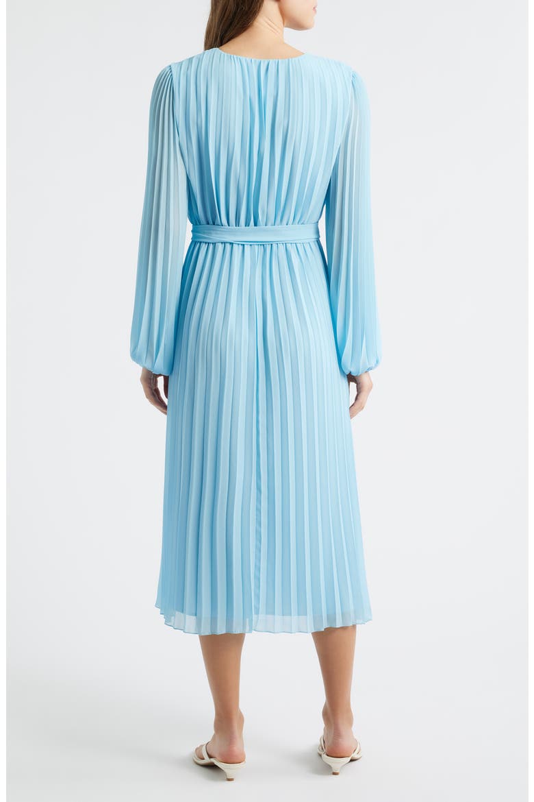 Long Sleeve Plissé Maxi Dress, Alternate, color, SKY
