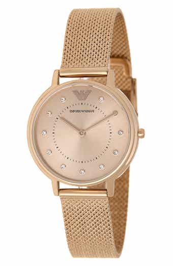 Emporio Armani Crystal Mesh Strap Watch, 32mm