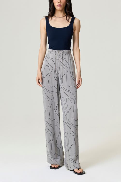 Nocturne Flowy Wide-leg Tailored Pants In Gray