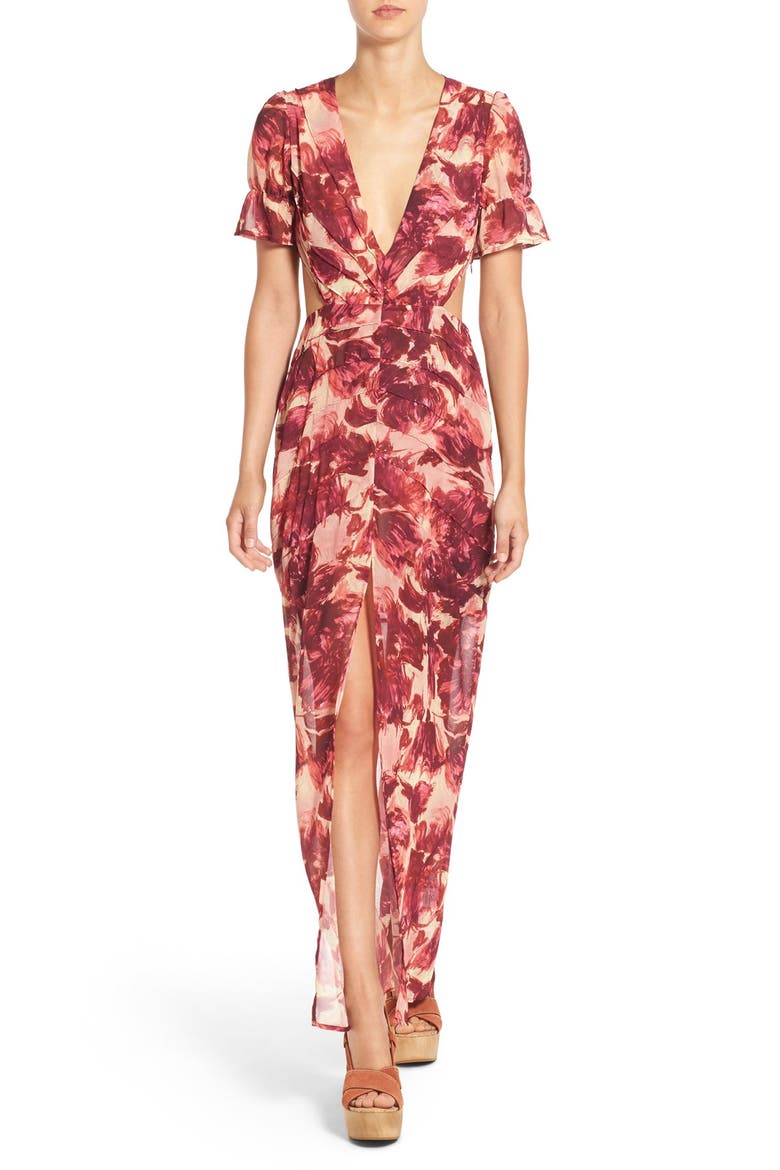 x Nordstrom 'Clover' Maxi Dress (Nordstrom Exclusive), Main, color, ROSEY FLORAL