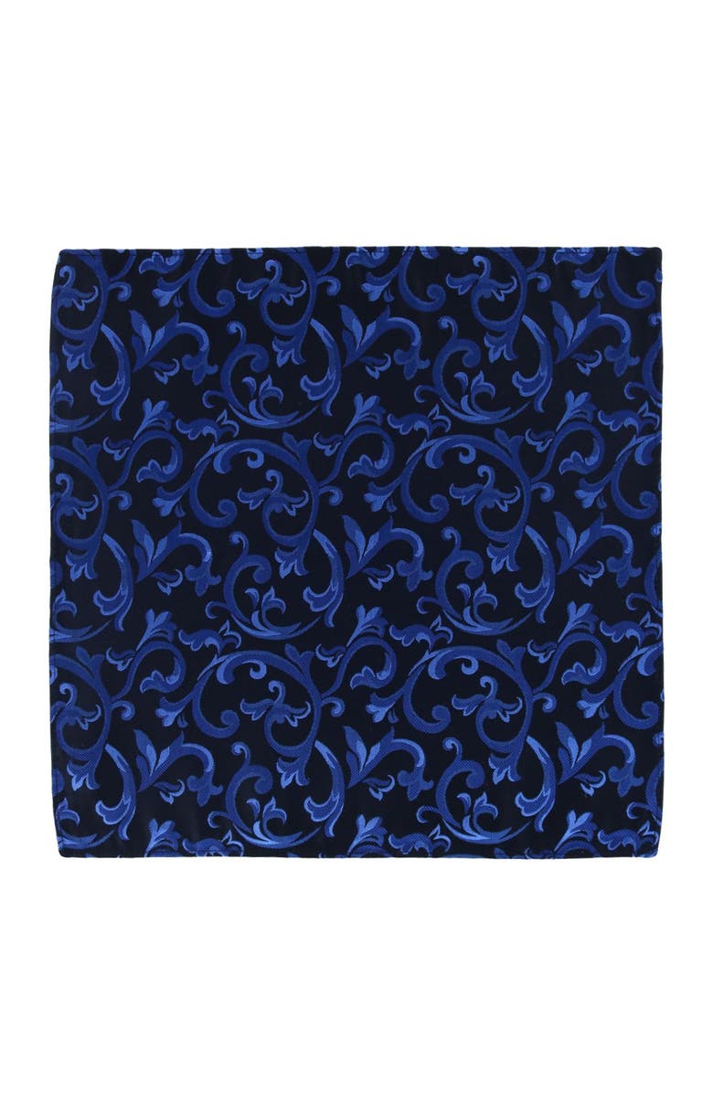 Trafalgar Christian the Romantic Brocade Silk Pocket Square, Alternate, color, Royal Blue