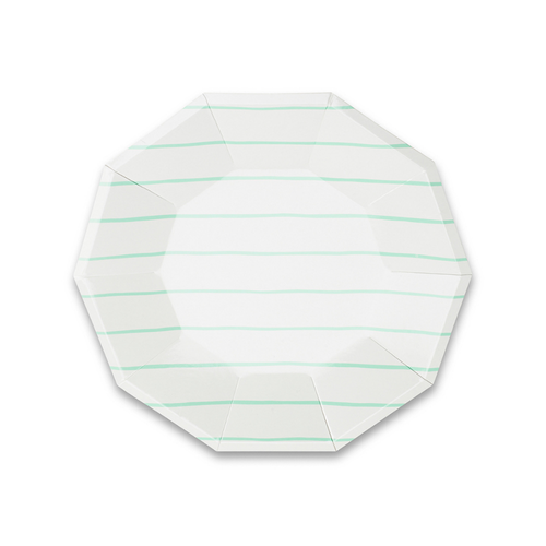 Shop Daydream Society Frenchie Striped Small Plates In Mint