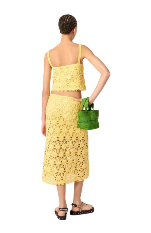 Maje Crochet Midi Skirt