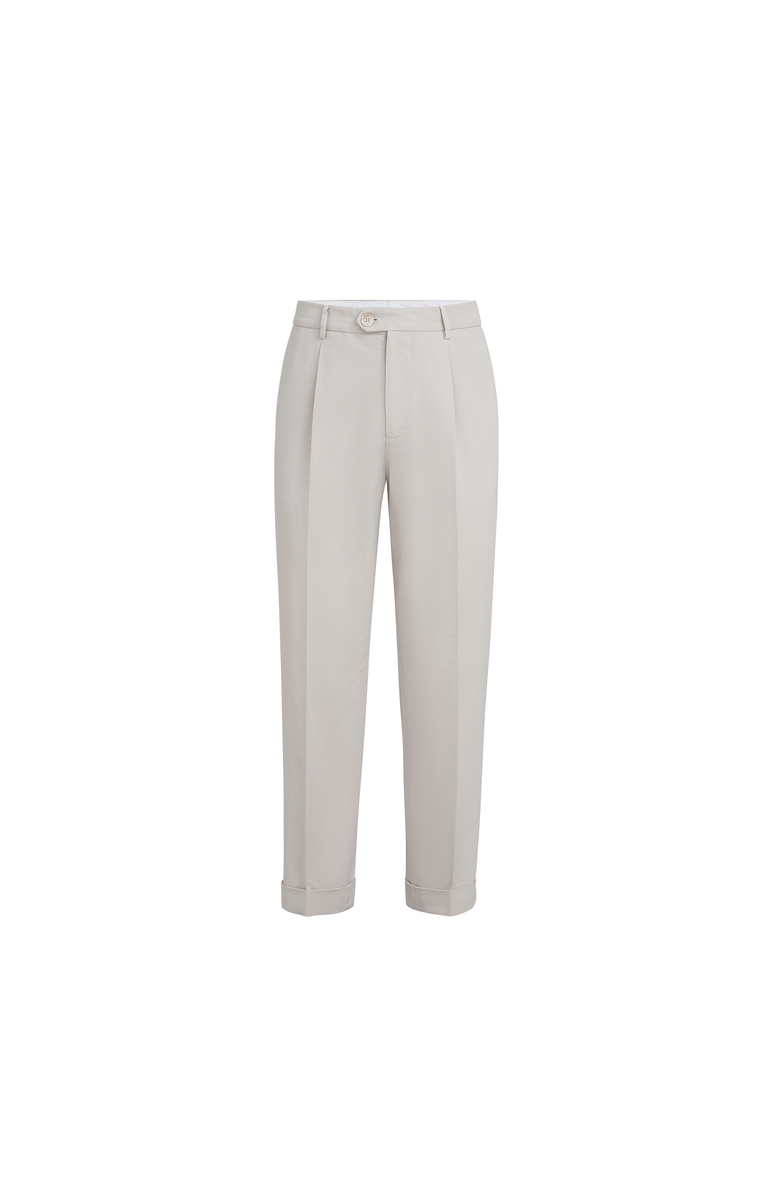 Brunello Cucinelli Gabardine garment dyed trousers, Alternate, color, Panama