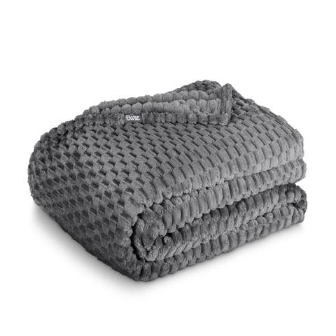 Waffle Microplush Fleece Throw Blanket