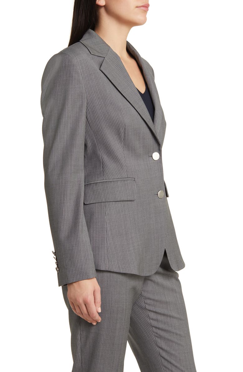 BOSS Jabielle Pinstripe Virgin Wool Blazer, Alternate, color, Mini Pinstripe Suiting