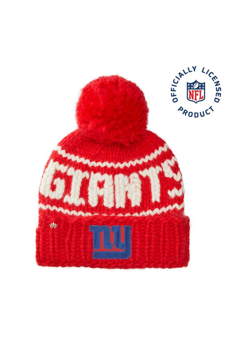 Lele Sadoughi Red Giants Nfl Beanie With Yarn Pom Pom, Main, color, Red 600