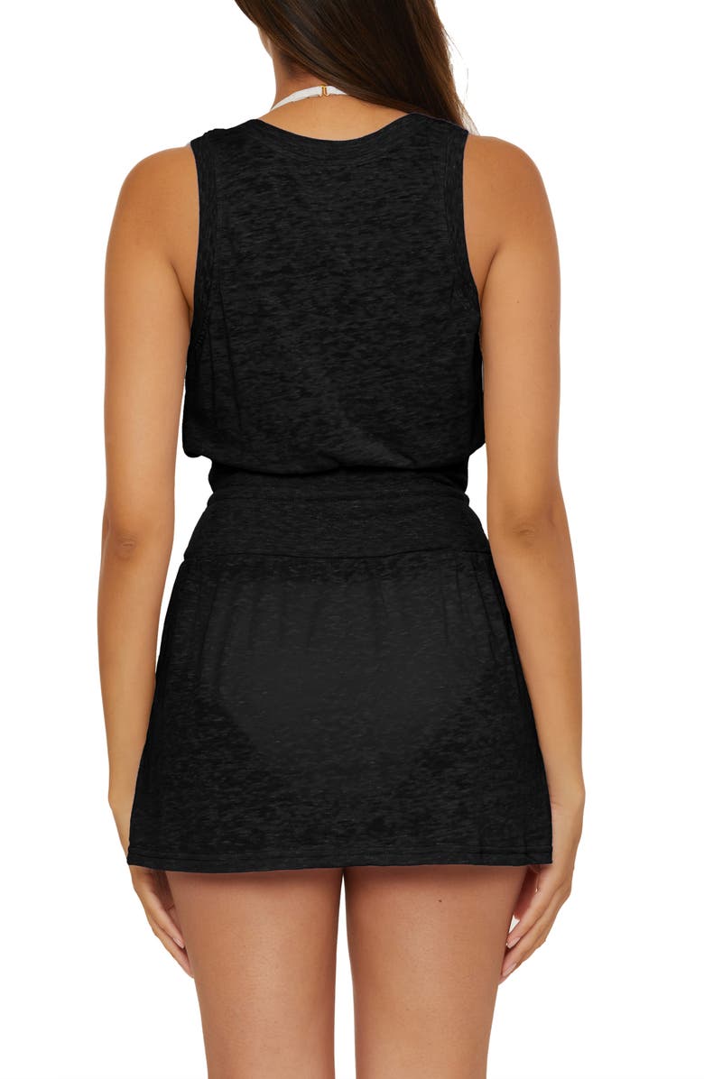 Becca Beach Date Burnout Cover-Up Dress, Alternate, color, Black