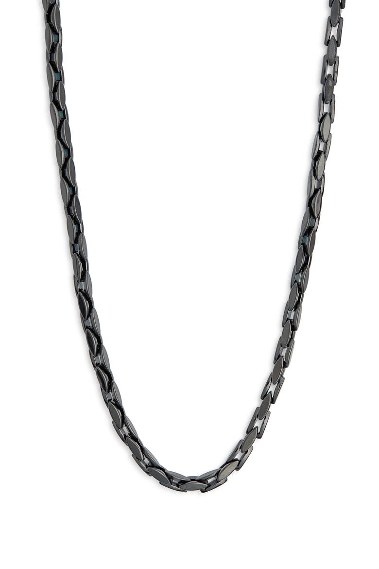 Men's Waterproof Interlocked Chain Link Necklace, Alternate, color, BLACK