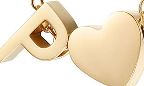 Jane Basch Designs Initial Heart Pendant Necklace In Gold