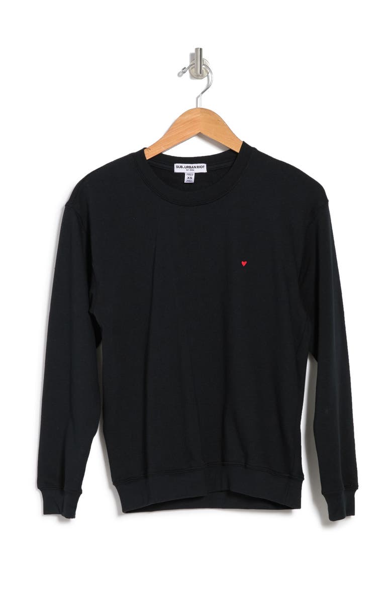 Sub_Urban Riot Embroidered Heart Pullover Sweatshirt, Alternate, color,
