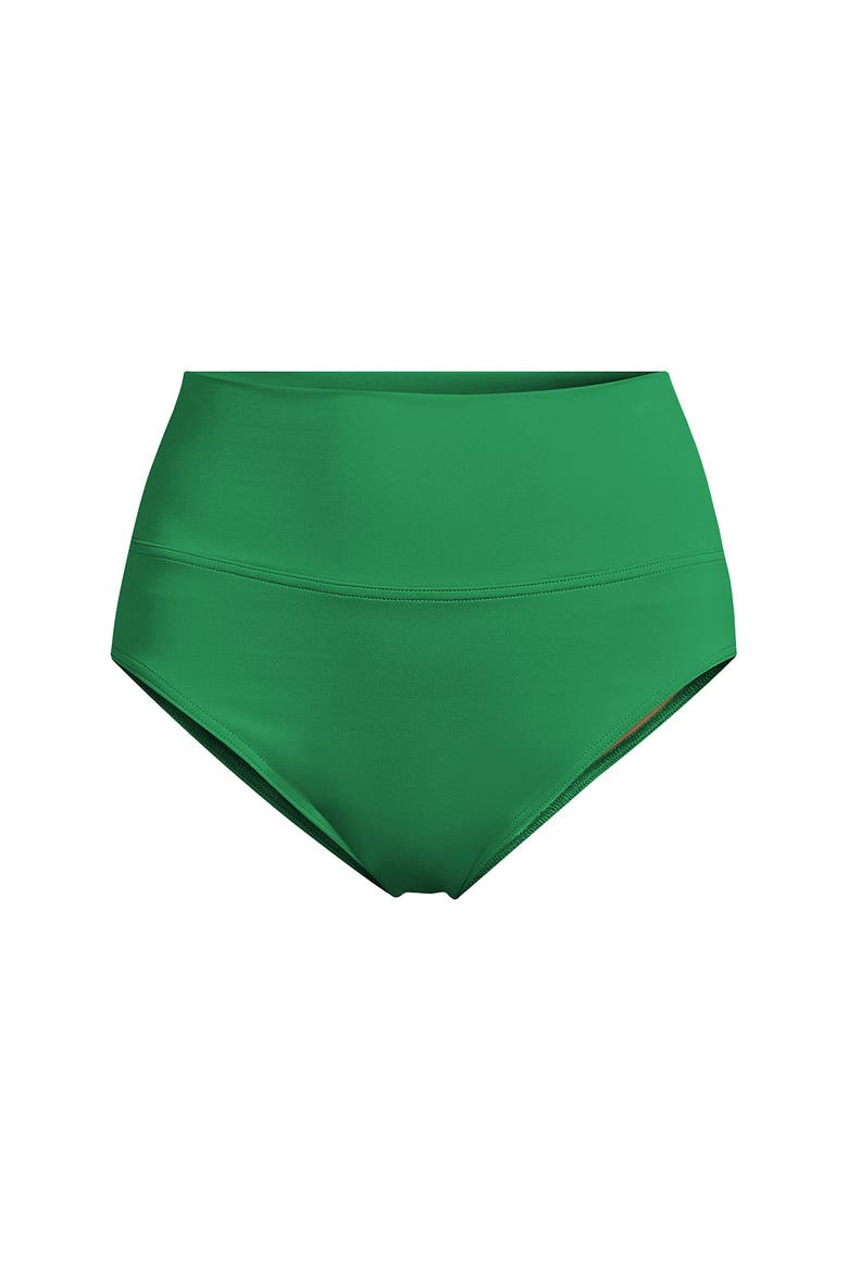 Chlorine Resistant Pinchless High Waisted Bikini Bottoms, Alternate, color, Vibrant Clover