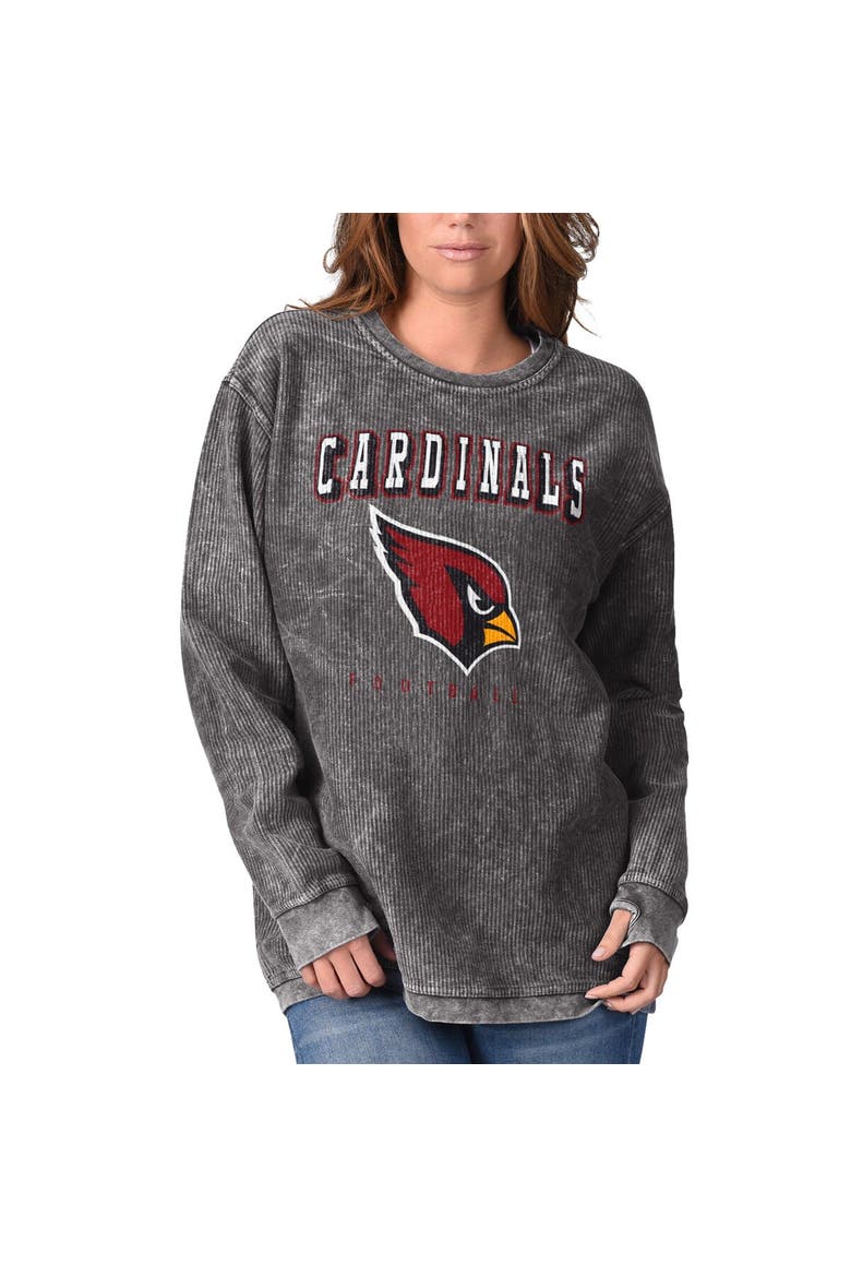 Women's G-III 4Her by Carl Banks Black Arizona Cardinals Comfy Cord Pullover Sweatshirt, Alternate, color, Black