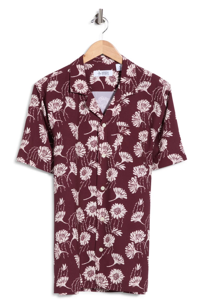 Floral Seersucker Camp Shirt, Alternate, color, PORT ROYALE