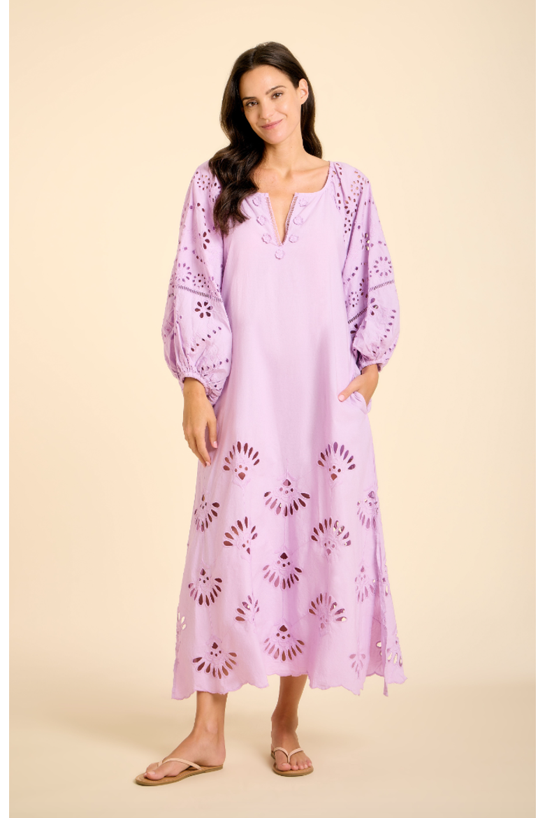 Donna Eyelet Maxi Dress, Main, color, Lavendar