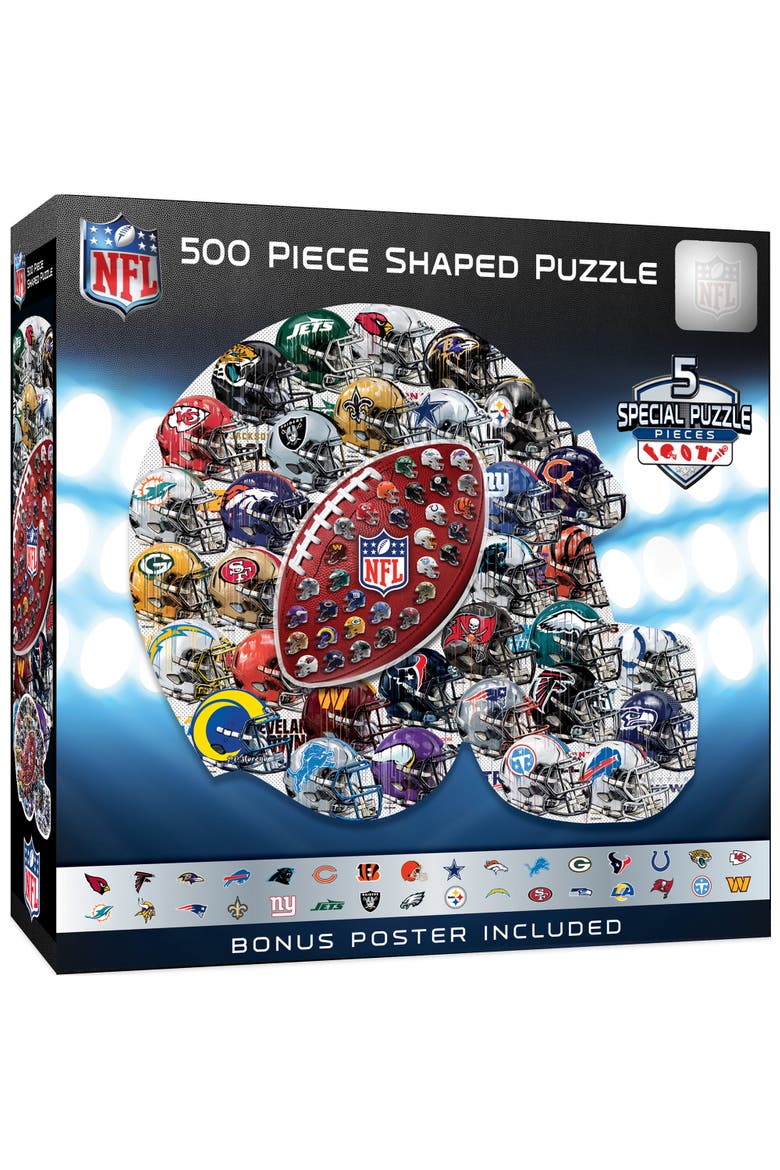 NFL Helmet Drip Art 500pc Shaped Puzzle, Main, color, Multicolor