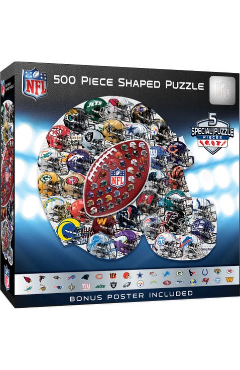 NFL Helmet Drip Art 500pc Shaped Puzzle