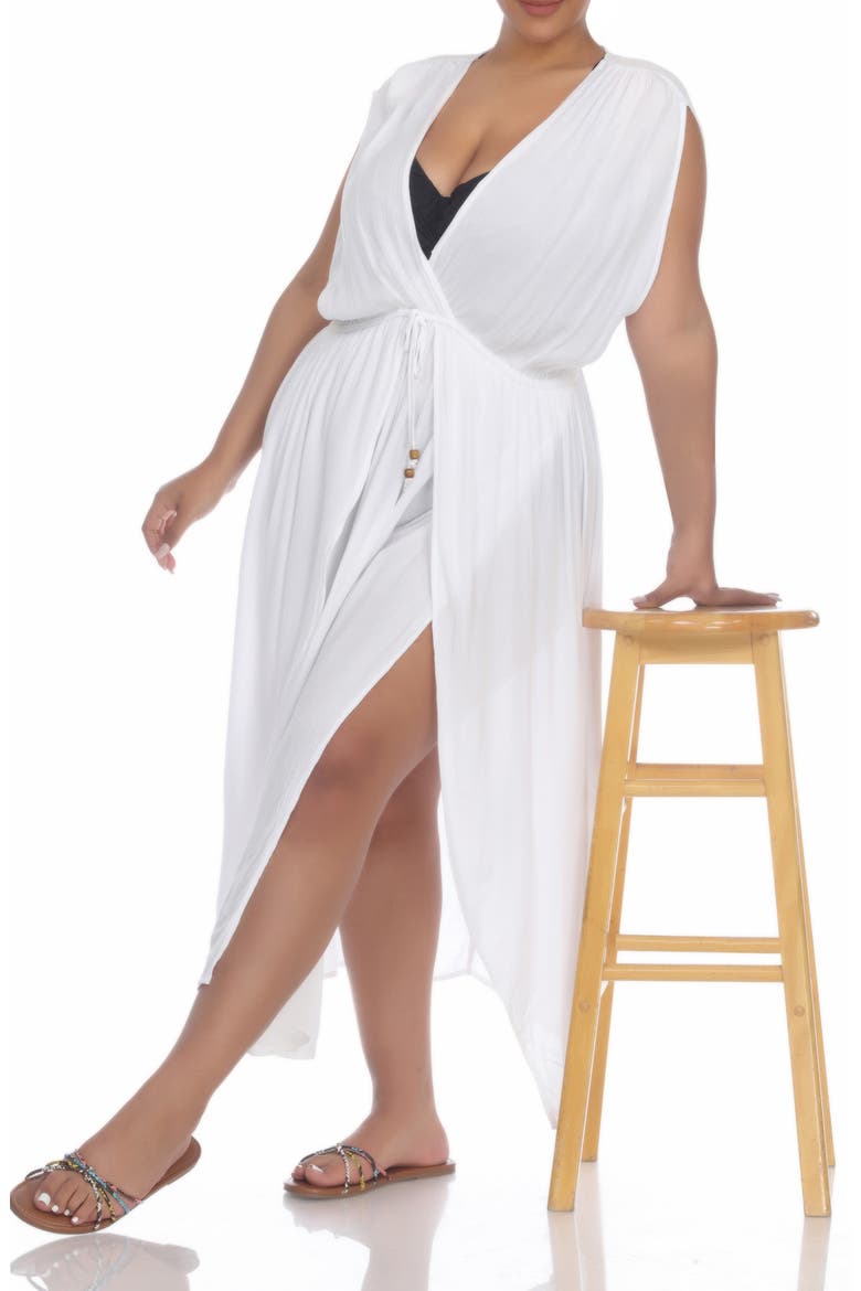 Maxi Cover Up Dress, Alternate, color, WHITE