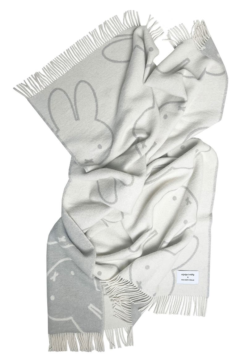 x Miffy Kids' Wool Blanket, Alternate, color, CLOUD WHITE