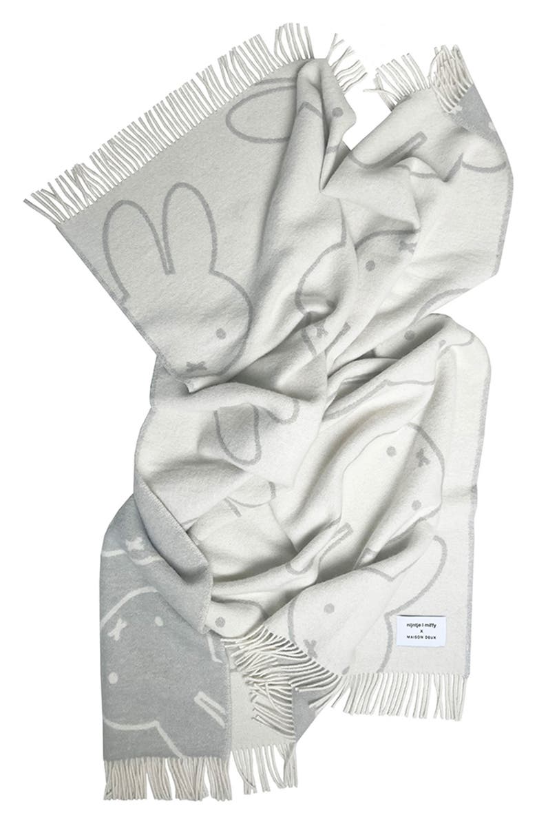 Maison Deux x Miffy Kids' Wool Blanket, Alternate, color, Cloud White