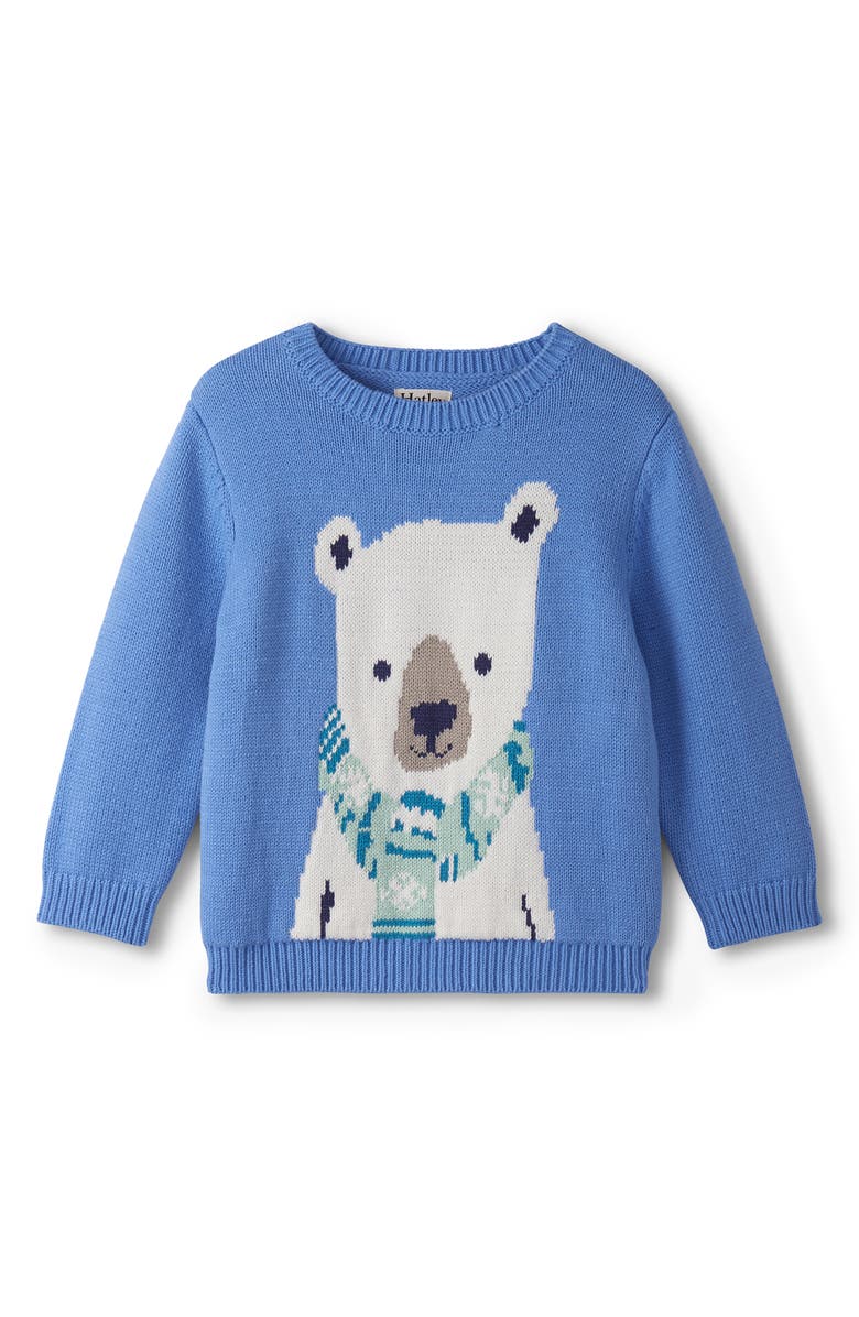 Hatley Polar Bear Crewneck Sweater, Main, color, Blue