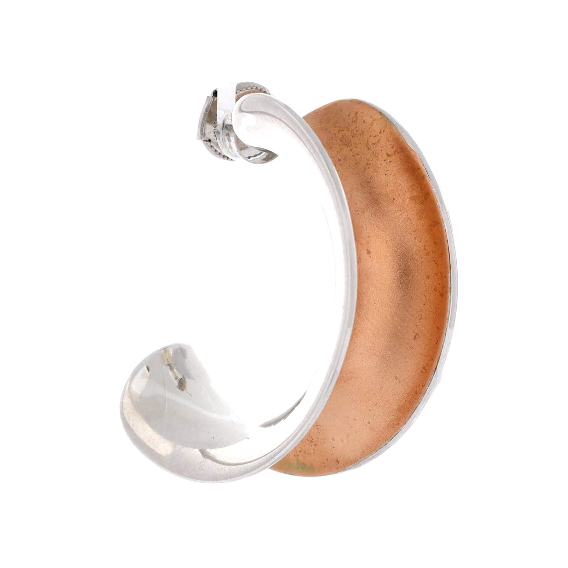 Reponse Earrings Sterling Silver and Vermeil Very Large, Alternate, color, Metallic Silver
