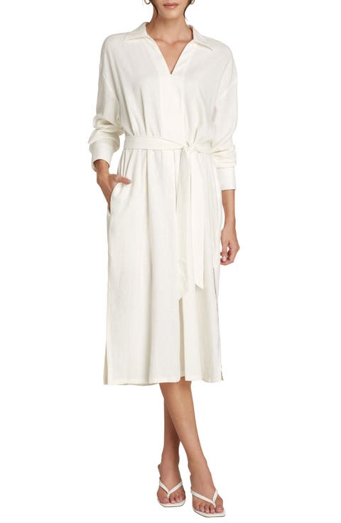 Willow Nadine Popover Long Sleeve Midi Shirtdress