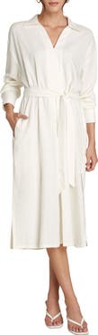 matty m. Willow Nadine Popover Long Sleeve Midi Shirtdress