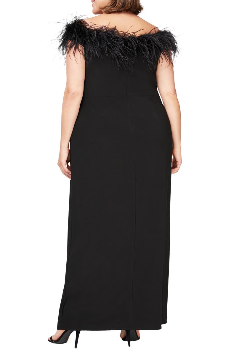 Alex Evenings Feather Off the Shoulder Gown | Nordstrom
