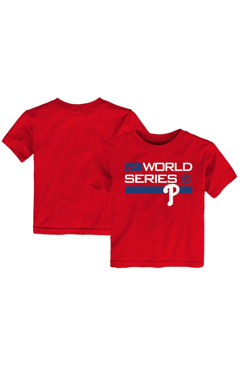 Nike Toddler Nike Red Philadelphia Phillies 2022 World Series Authentic Collection Dugout T-Shirt, Main, color,