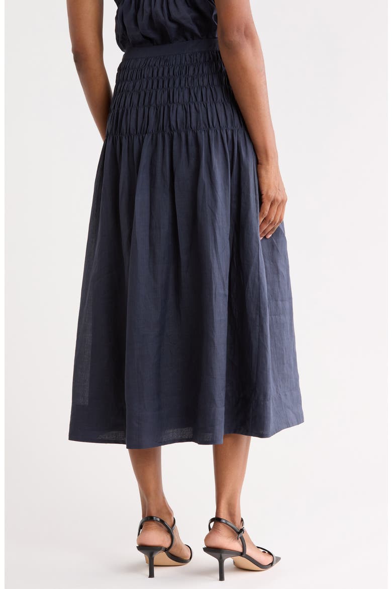 Anya Ramie Midi Skirt, Alternate, color, NAVY